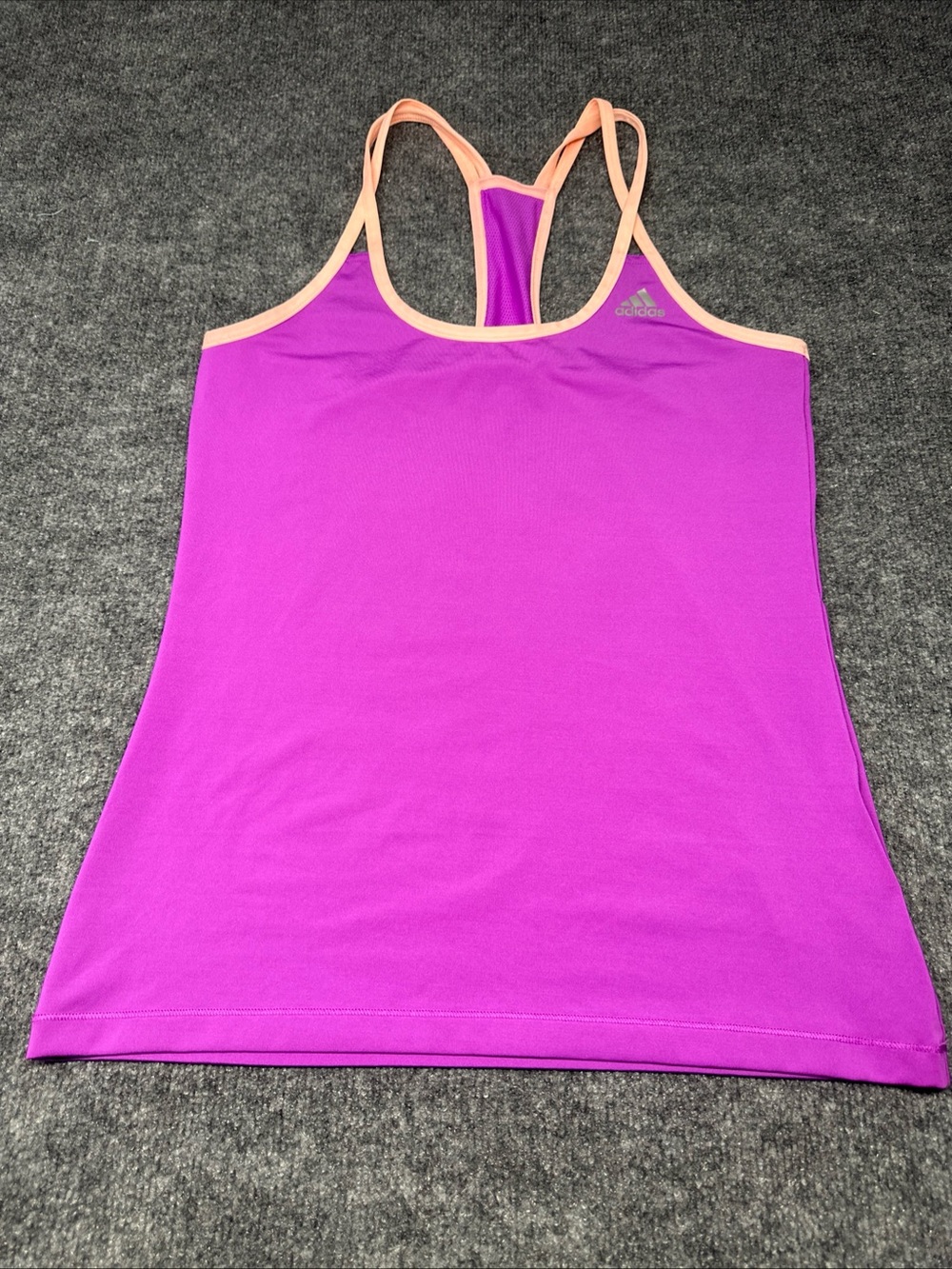adidas Purple Racerback Tank Top with Peach Trim